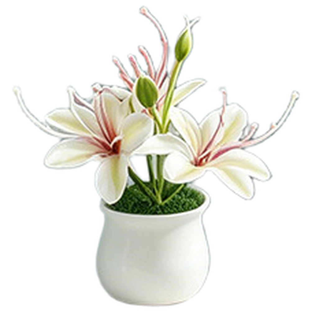 Soft Rubber Like Artificial Jasmine Flower Pot 10.5cm for Modern For Home Decor