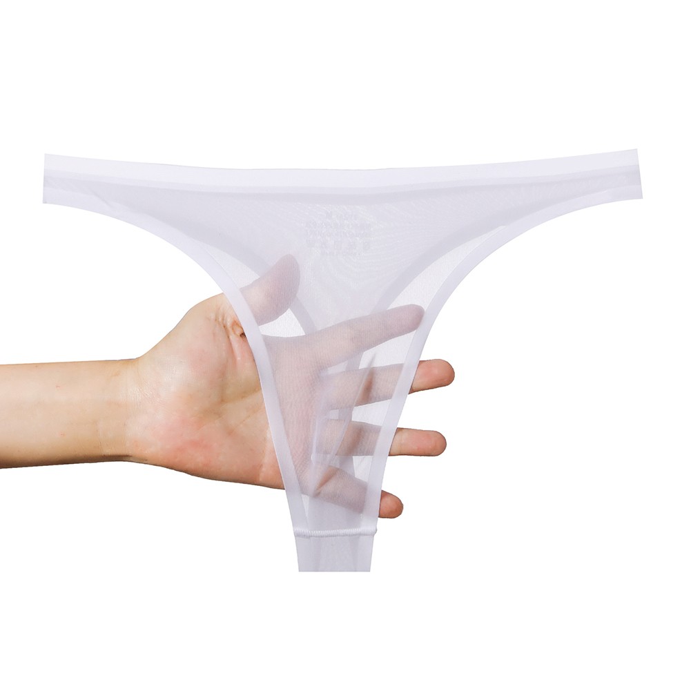 Men’s Seamless Ice Silk Thong with 3D Bulge Pouch T-Back and Lightweight Feel