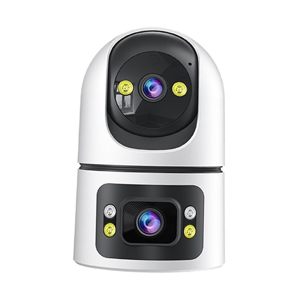 Dual Lens WiFi Security Camera Indoor Use Motion Tracking Audio Support