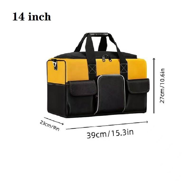 Sturdy Wide Mouth Tool Bag 46x26x30cm Oxford Fabric with Reinforced Bottom