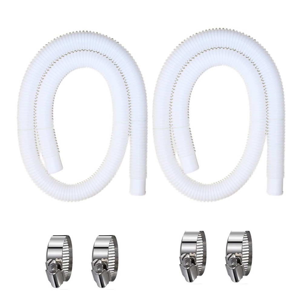 White PE Pool Hose 1.25 in Inner Diameter 59.06 in for Pump and Sand Filter