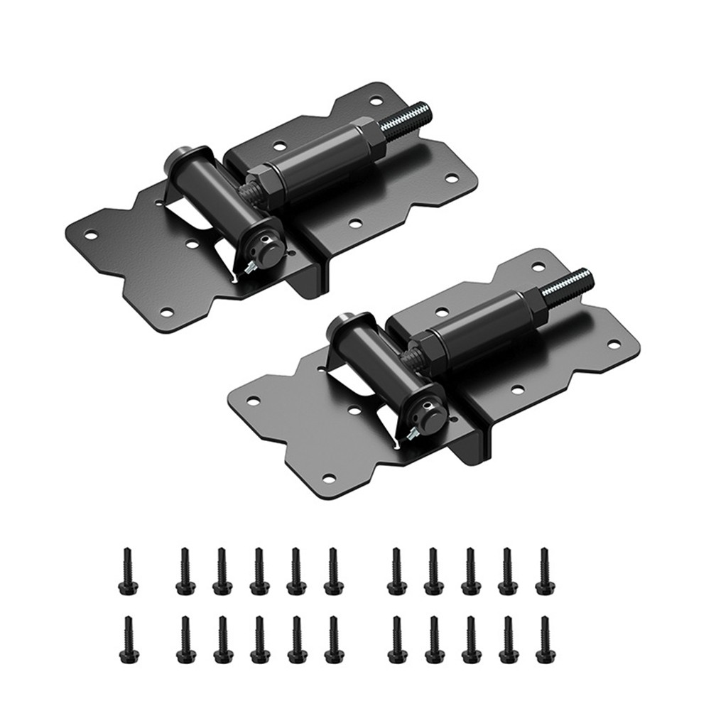 Spring-Actuated Gate Hinges with Adjustable Damping for Controlled Closing