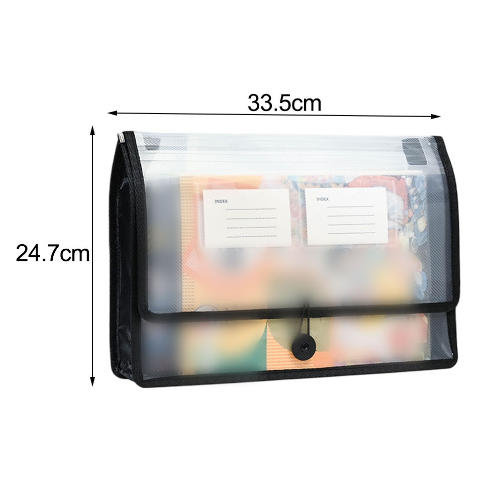 Waterproof PP File Folder Transparent Design 33.5 x 24 cm for School Work