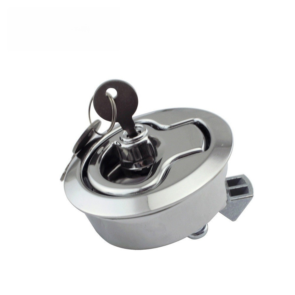 Yacht Deck Hatch Lock 316 Stainless Steel Round Floor Latch 61.5mm Guard Plate