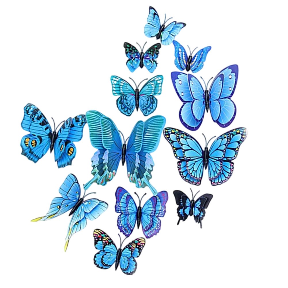 Blue 3D Butterfly Wall Stickers for Modern Minimalist Home Decor Setup
