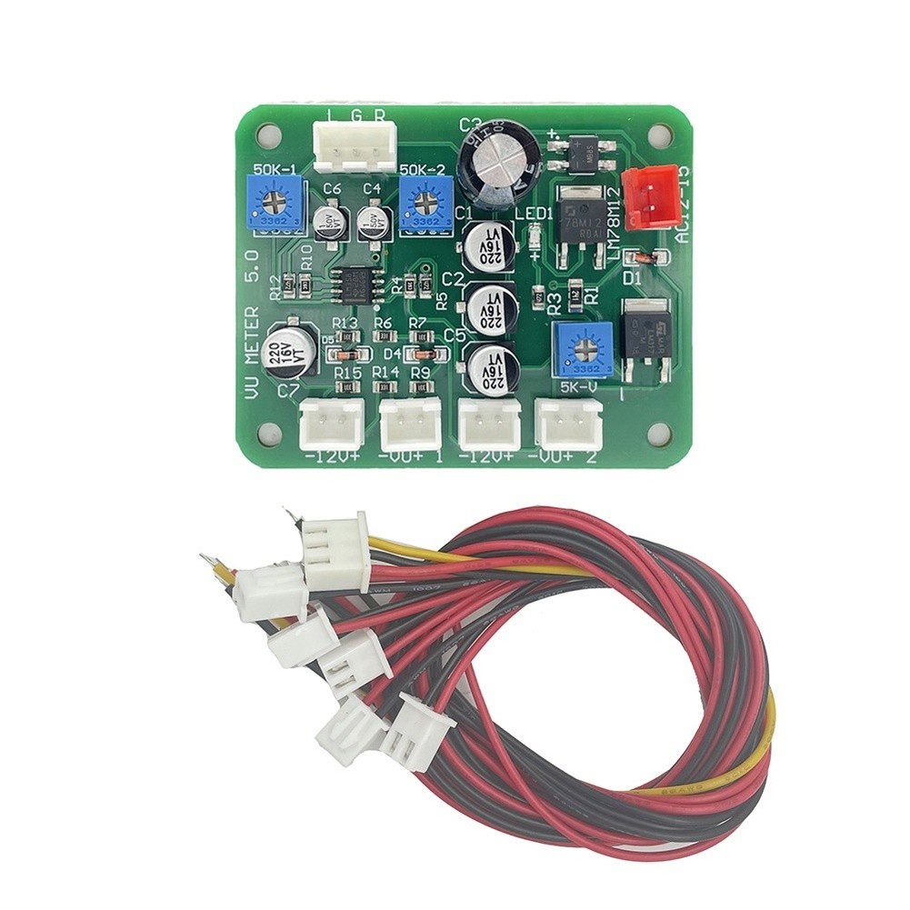 2PCS VU Meter Preamp Driver Board Kit for Audio Meter Black Green Plastic