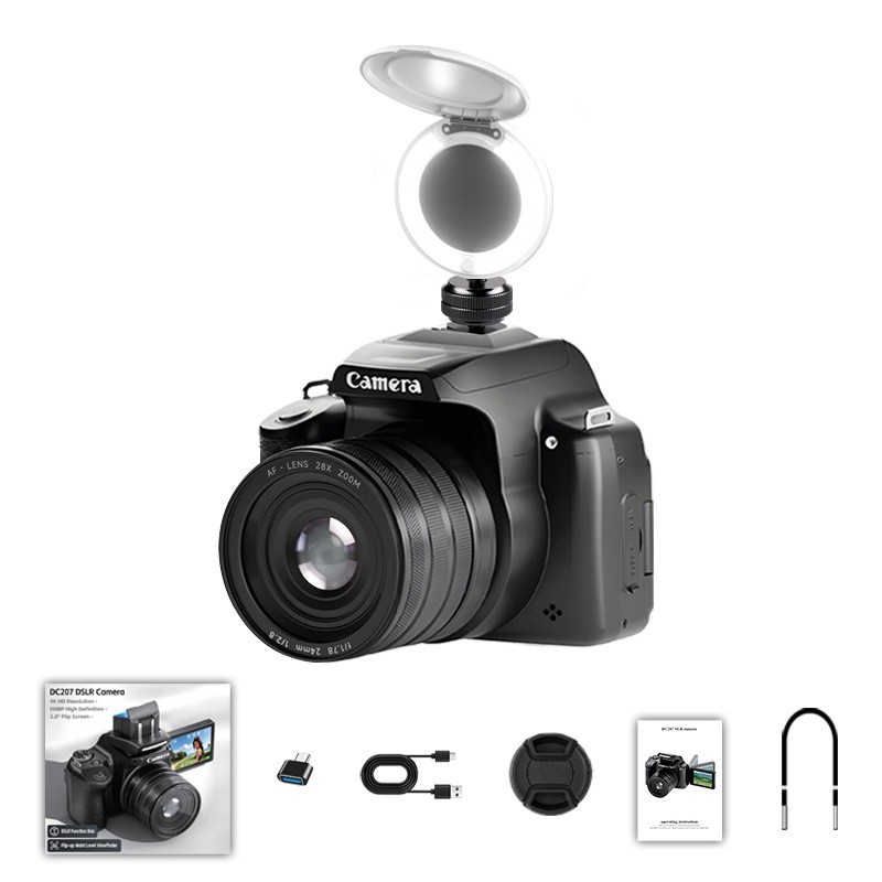 28X Zoom Digital Camera 68MP Sensor 4K 60FPS Video 2.8 inch Flip