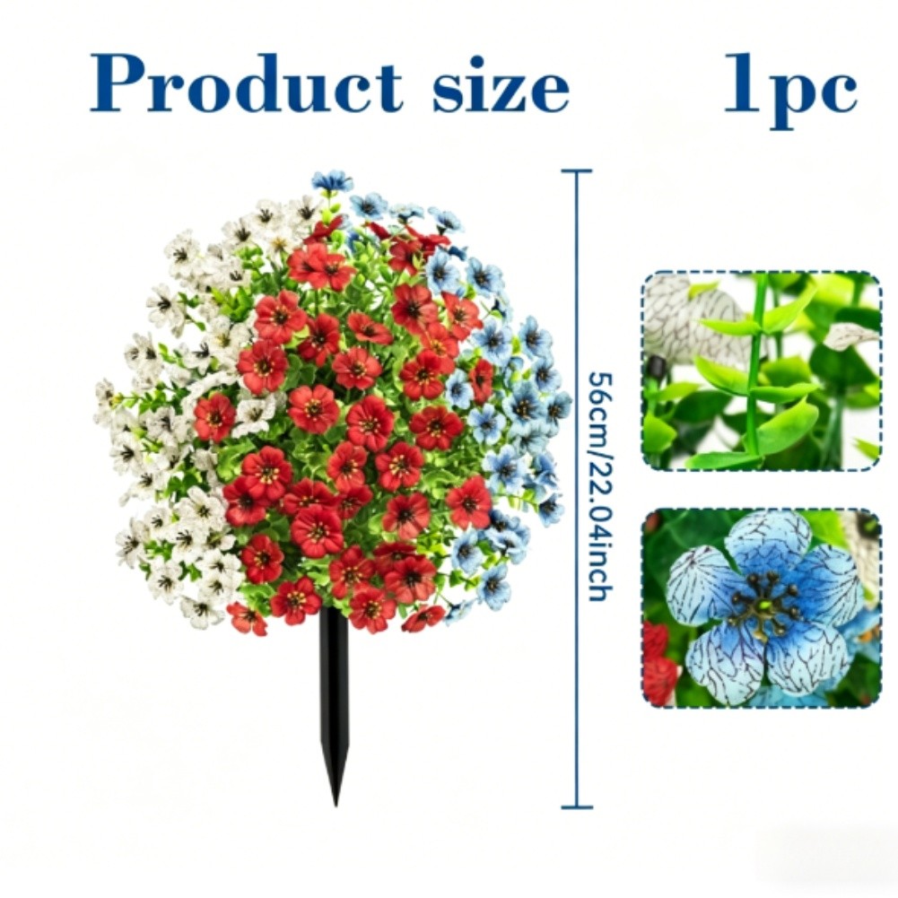 Red White Blue Violet Eucalyptus Artificial Bouquet 56cm for Dining Room Decor