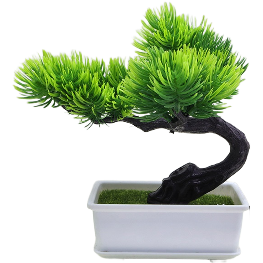 17cm Plastic Artificial Pine Bonsai Lifelike Fake Plant for Desk Decor