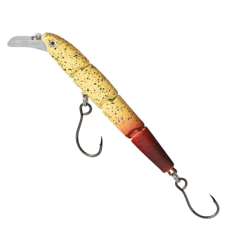 Wobble Minnow Artificial Lure 8.5cm 4 Section with Rattle Beads for Bass