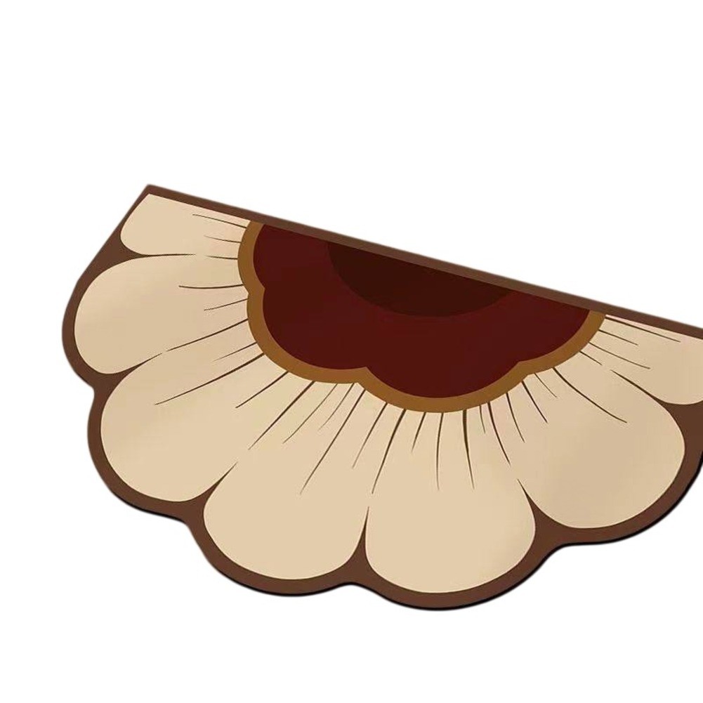 Round Floral Mat 40x60cm Diatom Soil Absorbent Non-Slip for Entryway Use