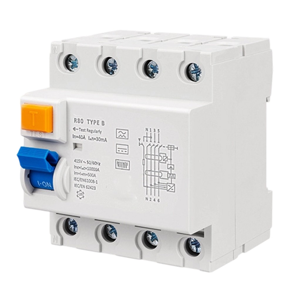 100A Type B DC Leakage Breaker R80 4P 30mA for New Energy Charging Applications