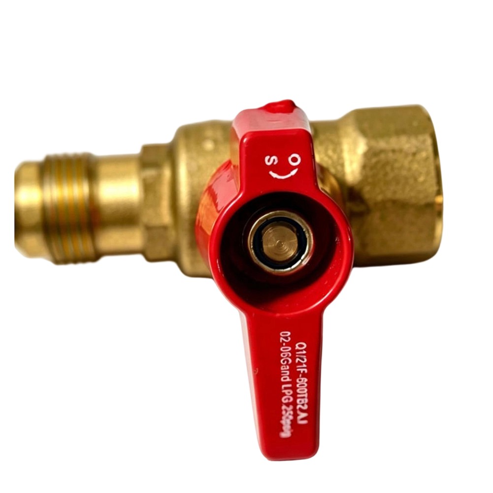 Brass Gas Ball Valve for Natural Gas Propane 1/2 F NPT 90 Degree Handle