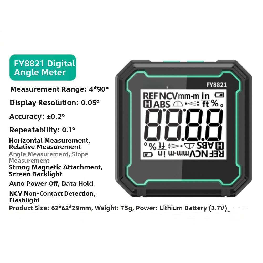 FY8821/FY8822 ABS Angle Gauge with Horizontal Vertical and Incline Modes