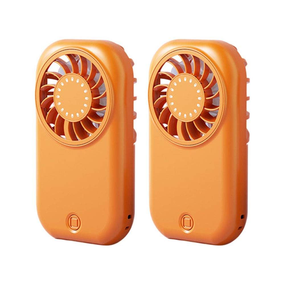 2pcs Handheld Fan 20.1×52.6×93.8mm Orange Green Black White ABS Material