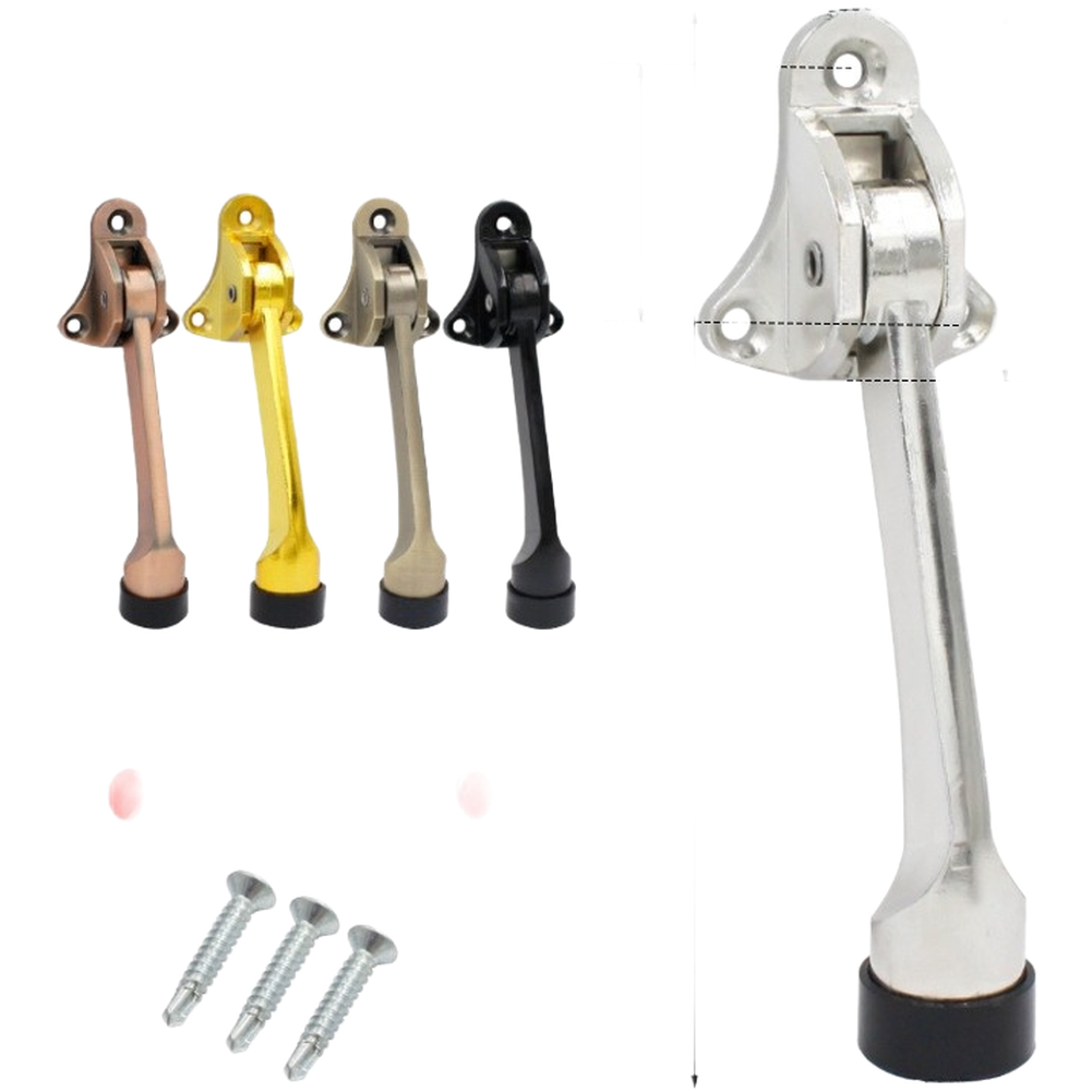 Door Stopper Foot Activated Adjustable Aluminum Alloy Rubber Base 5x5x5cm