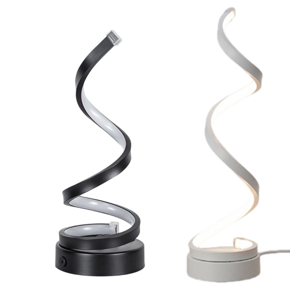 Snake Shaped Aluminum Night Light for Bedroom Living Room Warm White Black