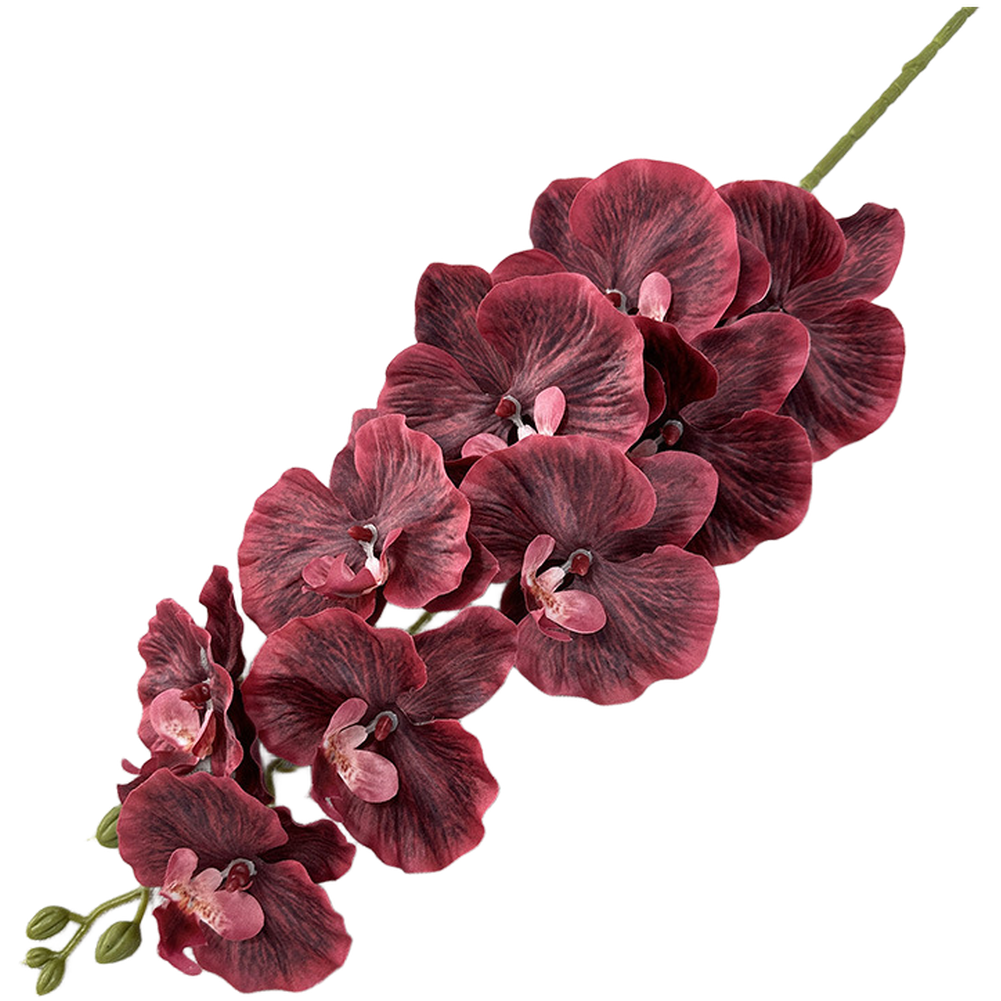 Silk Matte Phalaenopsis 9 Head Artificial Flowers for Foyer Table Decor