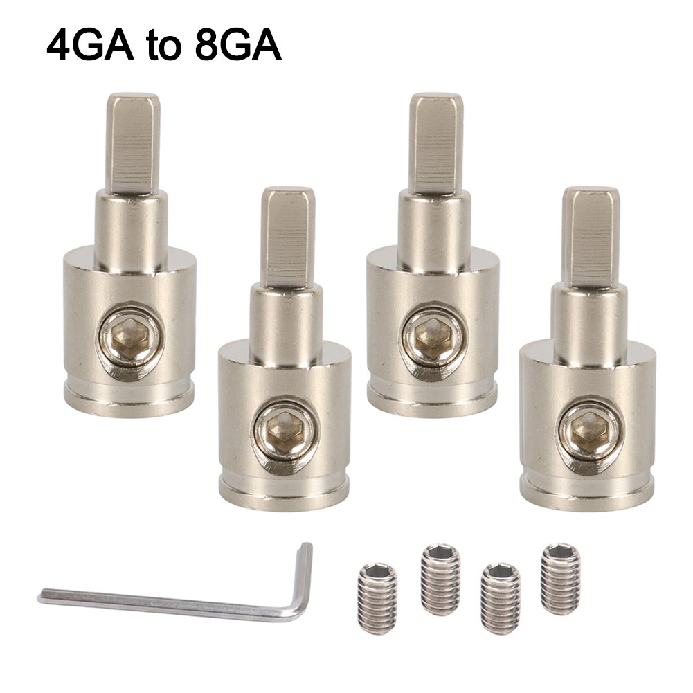 Car Audio Terminal Block Set 4pcs Brass Construction 0GA to 4GA or 4GA-8GA