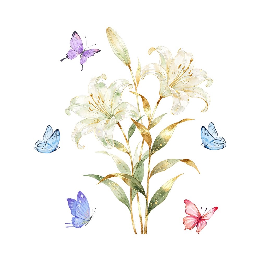 Floral Window Clings Fade-resistant PVC Vinyl Water Application Method