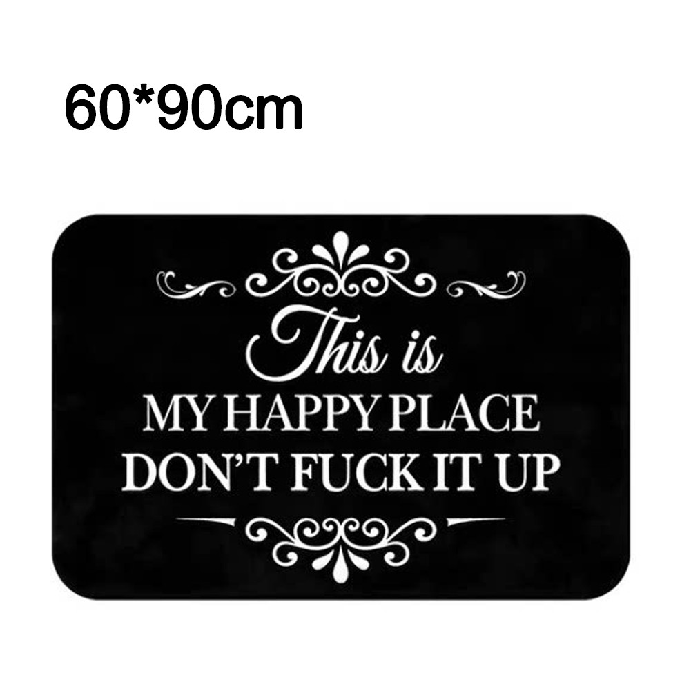 Welcome Mat This Is My Happy Place Door Mat for Outside Entrance 60x90cm