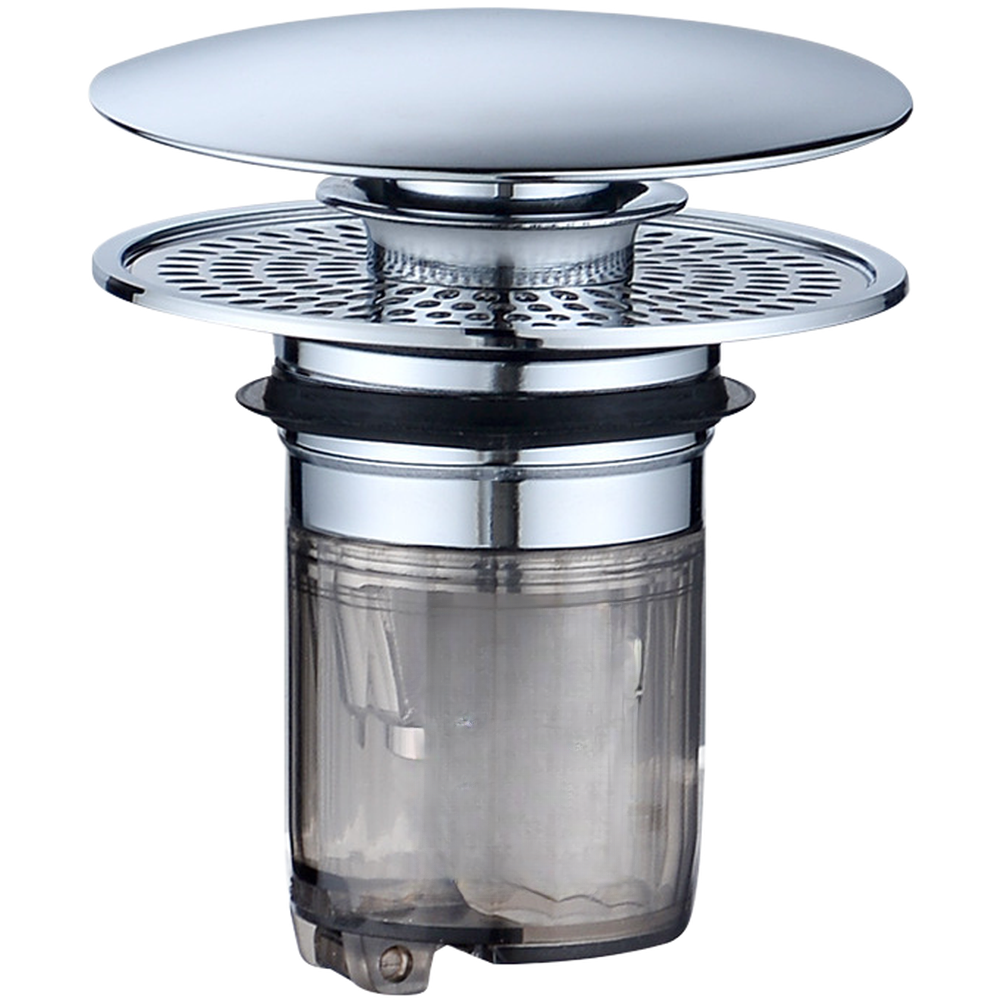 Copper Basin Drain Stopper – Press Operated – Silver White – 6.2×6.2×6.5cm
