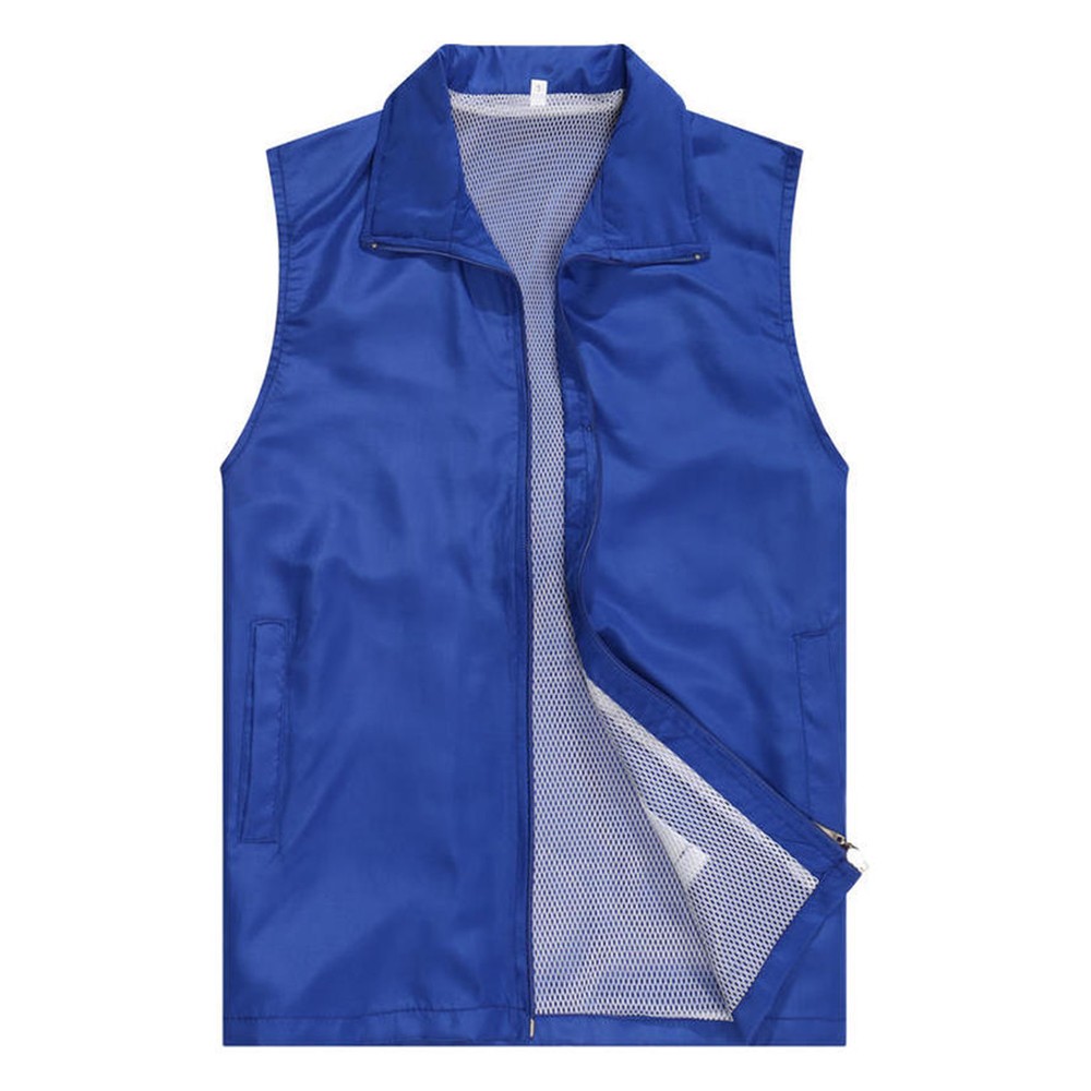 Men’s Solid Vest with Zipper Loose Fit Polyester Fabric All Season Use
