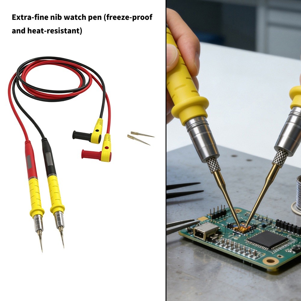 Gold Plated Multimeter Test Probe Pen – 12.3 cm Handle 110.5 cm Overall Length
