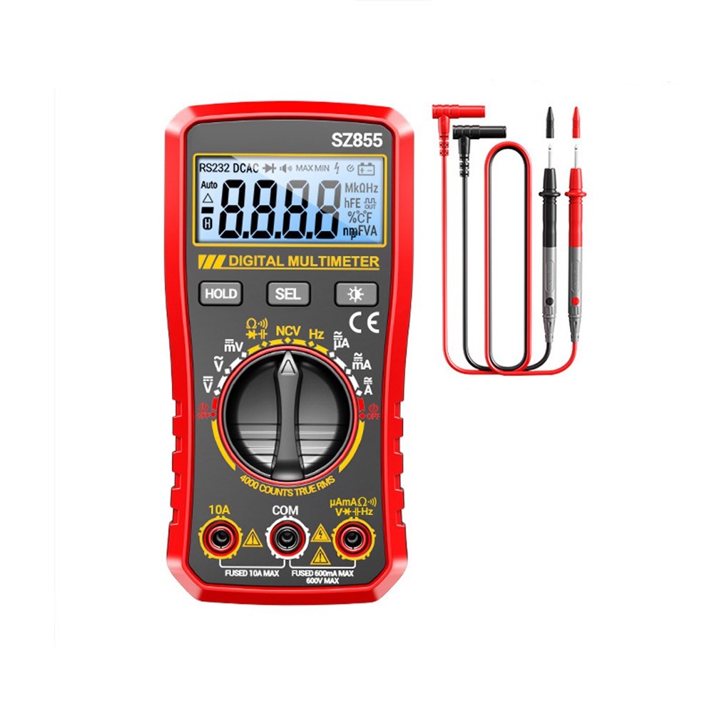 AC DC Digital Multimeter SZ855 SZ856 4000 Counts with NCV and Data Hold