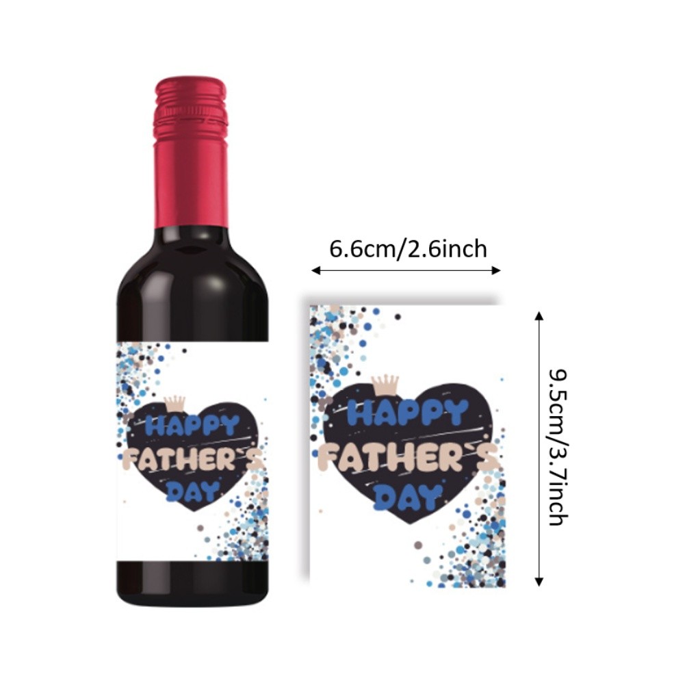 Red Wine Bottle Stickers Father’s Day Theme 24 Waterproof Decorative Sheets