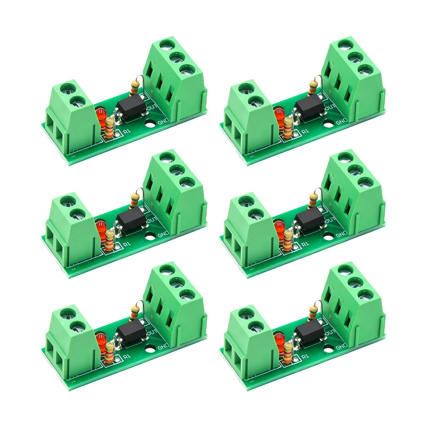 6pcs Single Channel Optocoupler Isolation Module 3V 5V 12V 24V DC Voltage Input