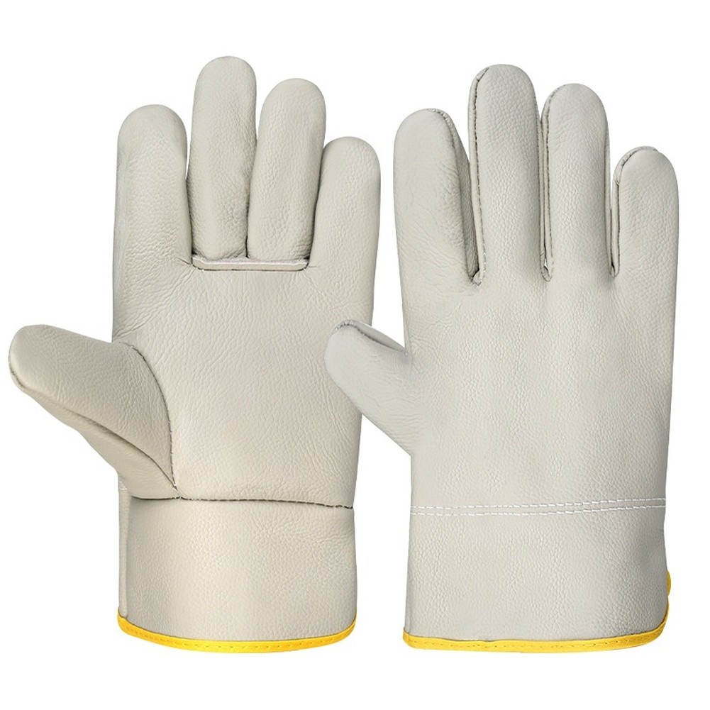 Short Cuff Cowhide Welding Gloves with Reinforced Stitching Heat Resistant