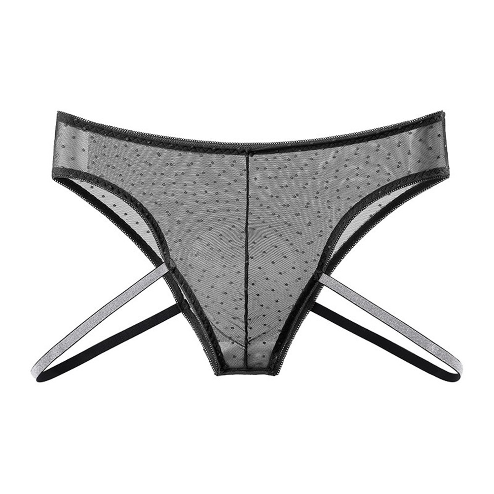 Men Mesh Briefs 80% Polyamide 20% Spandex Low Rise Waist Breathable Mesh Fabric