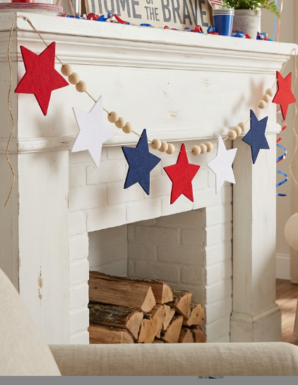 Felt Festive Banner for National Celebration Day Decorations Red 10 10cm