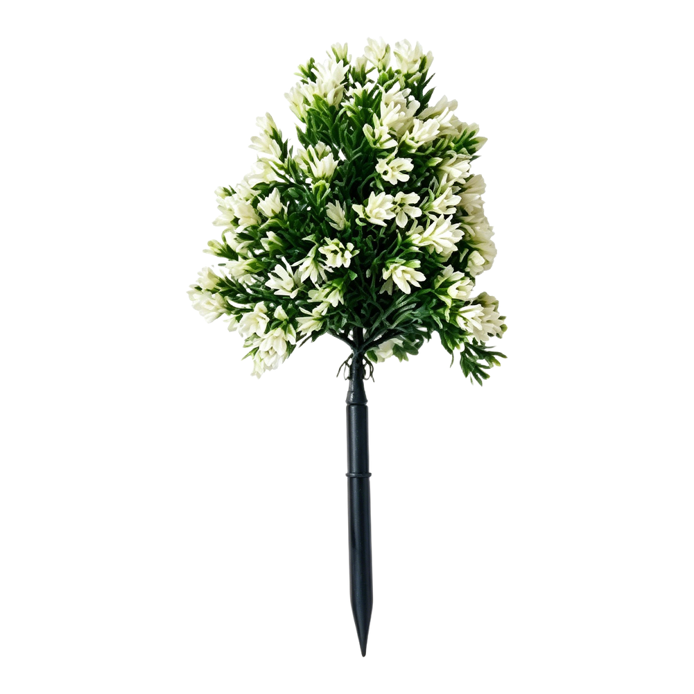 Vibrant 17 Artificial Flower Stake with Pine Needle Detail for Garden Accent