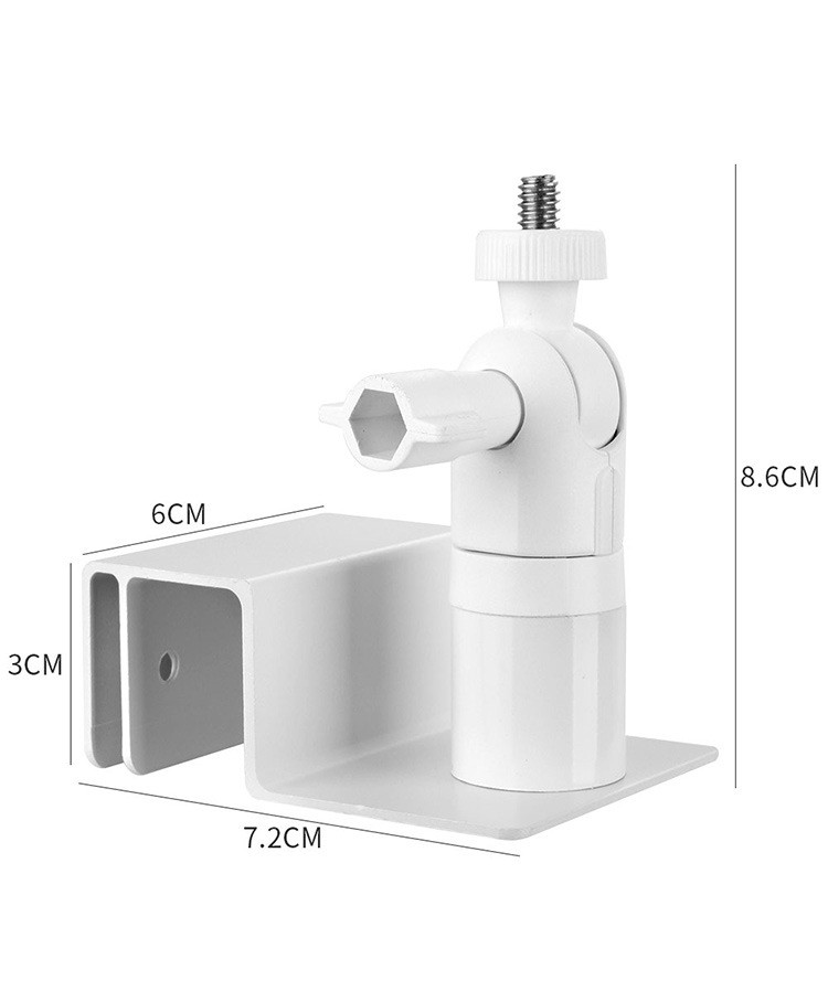 Sturdy White Metal Bracket for Simultaneous Solar Panel and Camera Mount