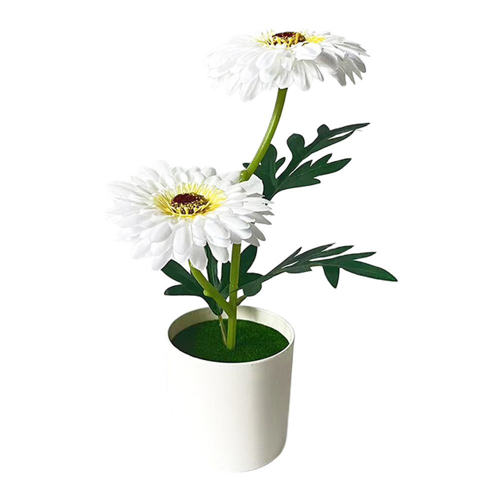 Gerbera Daisy Artificial Flower Arrangement in White Pot 10.6 inches for Space