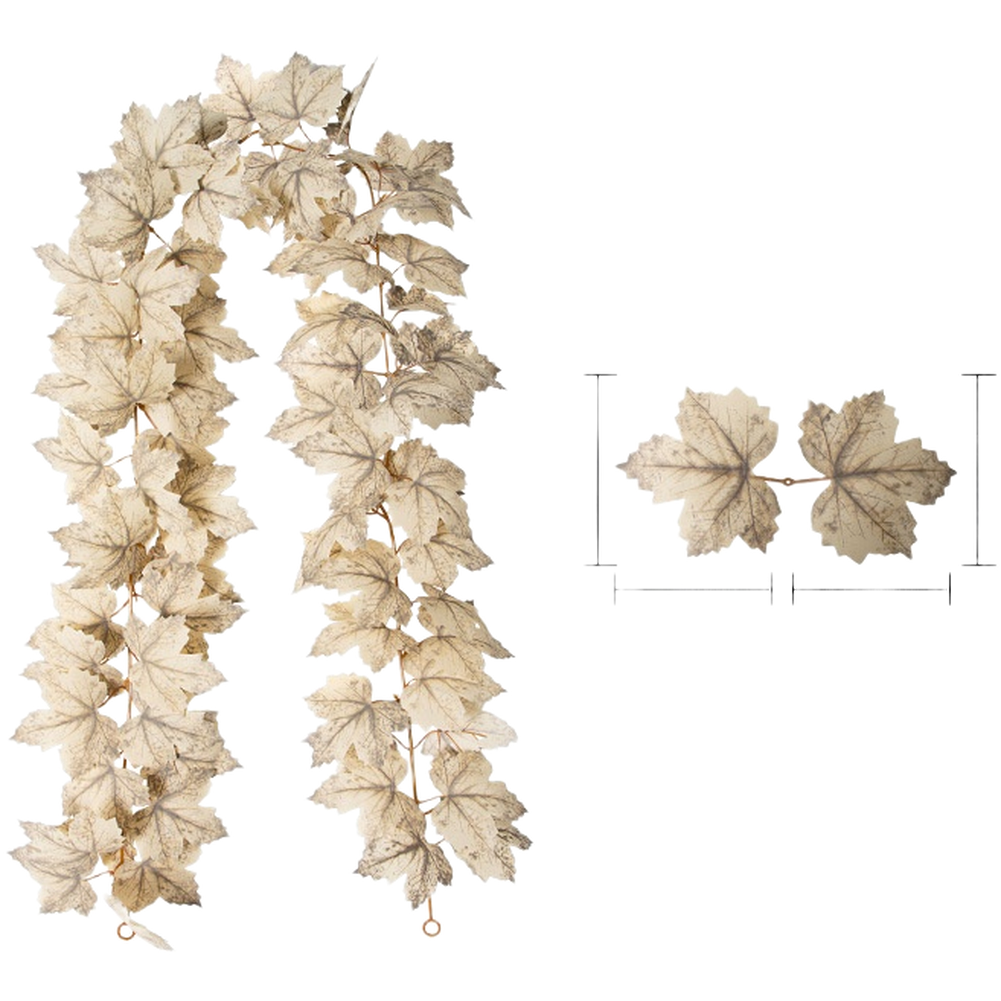 Artificial Beige Maple Vine Foliage Garland for Living Room and Entryway