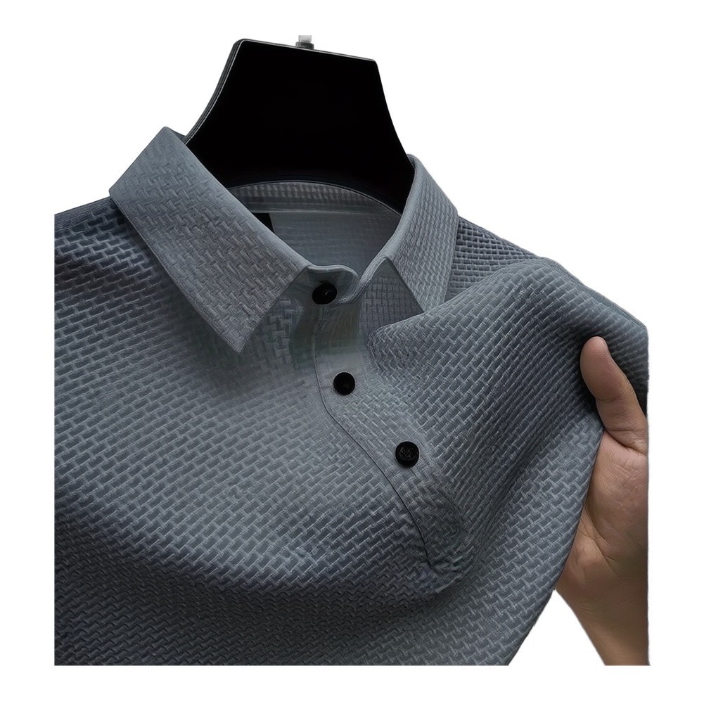 Men’s Short Sleeve Ice Silk T Shirt Mesh Fabric Pure Color Regular Fit