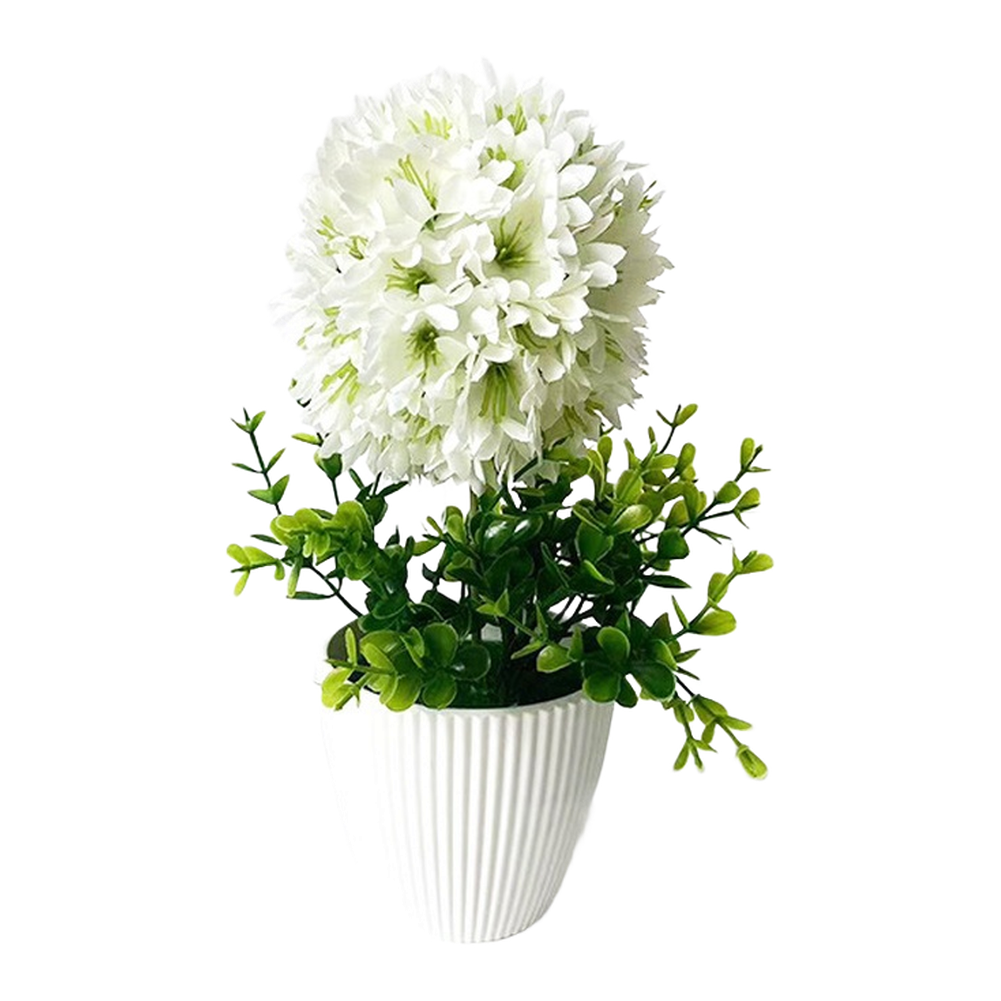 Whimsical Touch Accent Artificial Hydrangea Ball Plastic Flower Arrangement