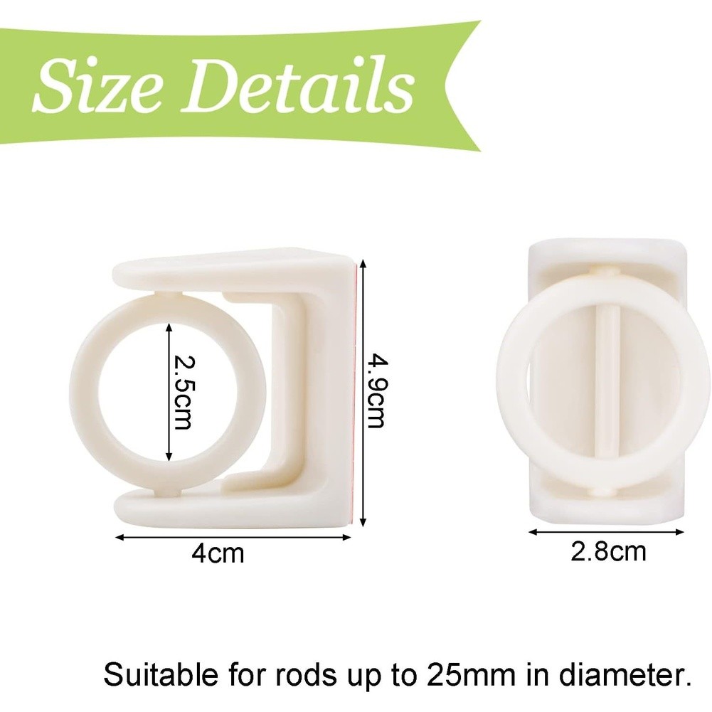 Hanging Ring Bracket 2.5 x 4.9cm White Plastic 360 Degree Adjustable Design