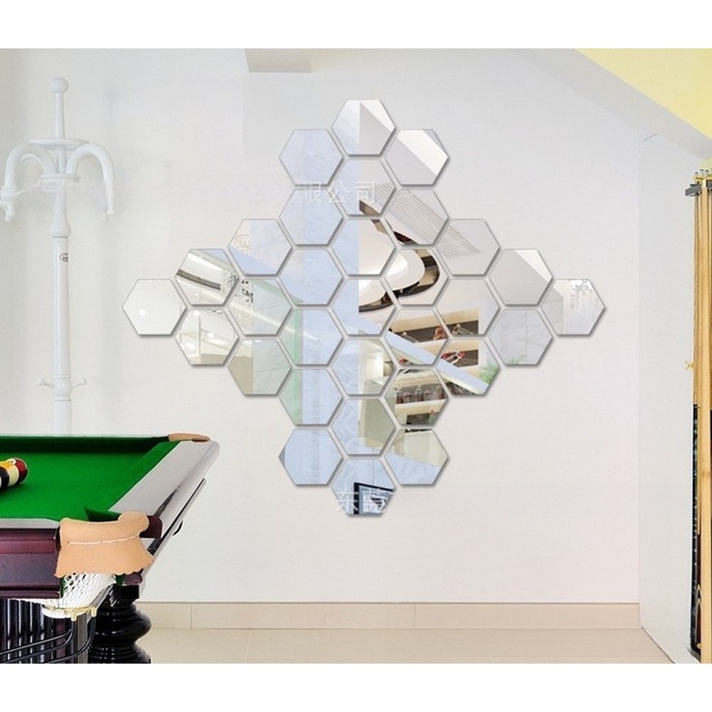 For Modern Home Renovation Acrylic Hexagon Mirror Pre-applied Double-sided Tape