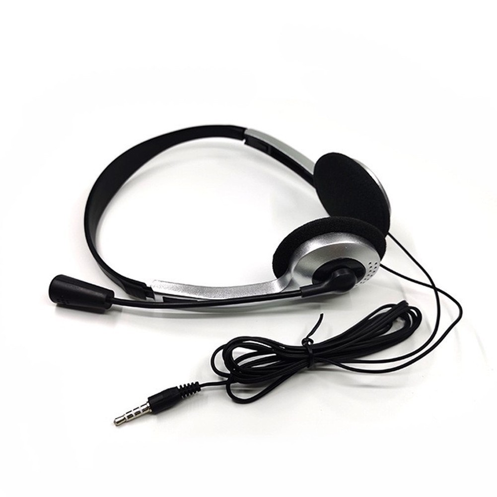 Silver ABS Wired Headset Designed for Laptop and For Music Applications