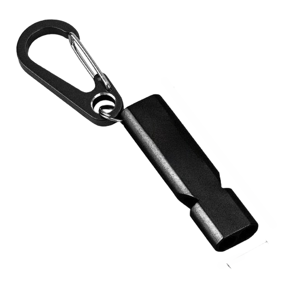 120dB Aluminum Dual Tube Whistle for Outdoor Hiking Backpacking with D-ring