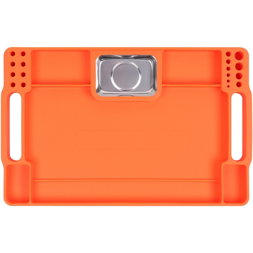 Non Slip Silicone Tool Tray with Stainless Steel Base for Electronics Repair