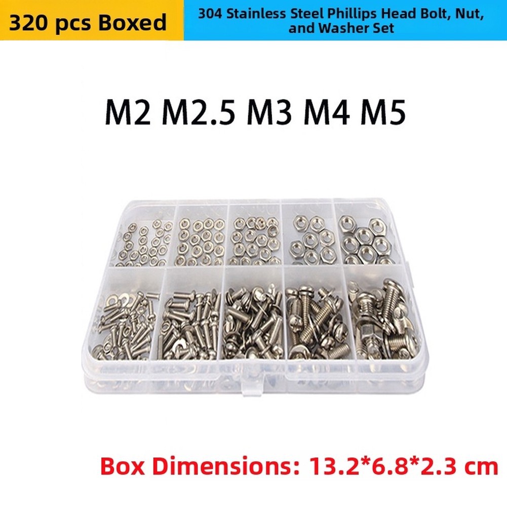 304 Stainless Steel Hex Socket Bolts For M3 M5 M6 with Nuts Washers Set