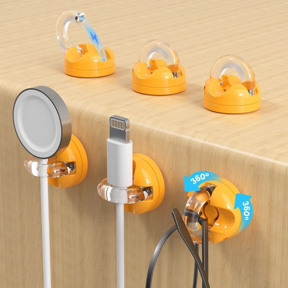 Rotating Magnetic Cable Organizer 6 Pack for Desktop Data Cables 21x19x8mm