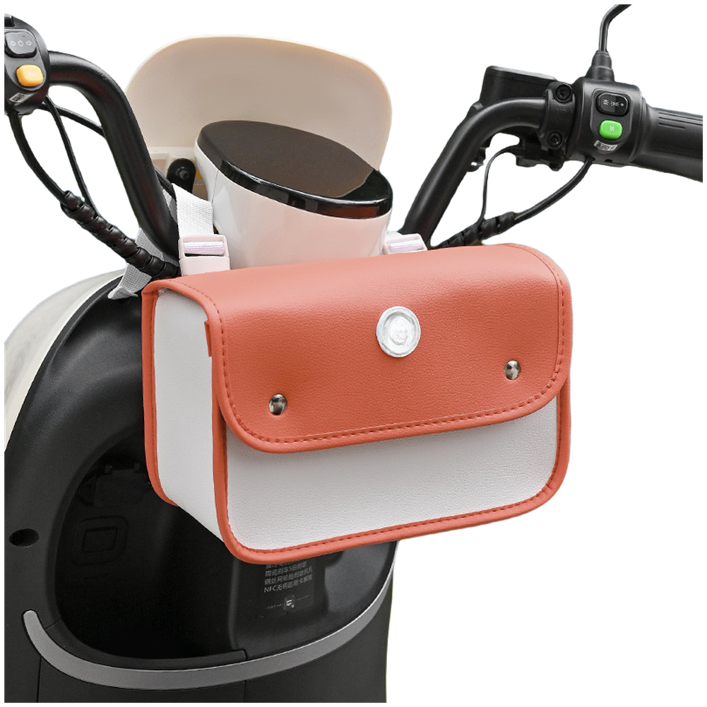 Waterproof Bike Handlebar Pouch 9.65 x 4.33 x 6.69 in Leather Design for E-Bike