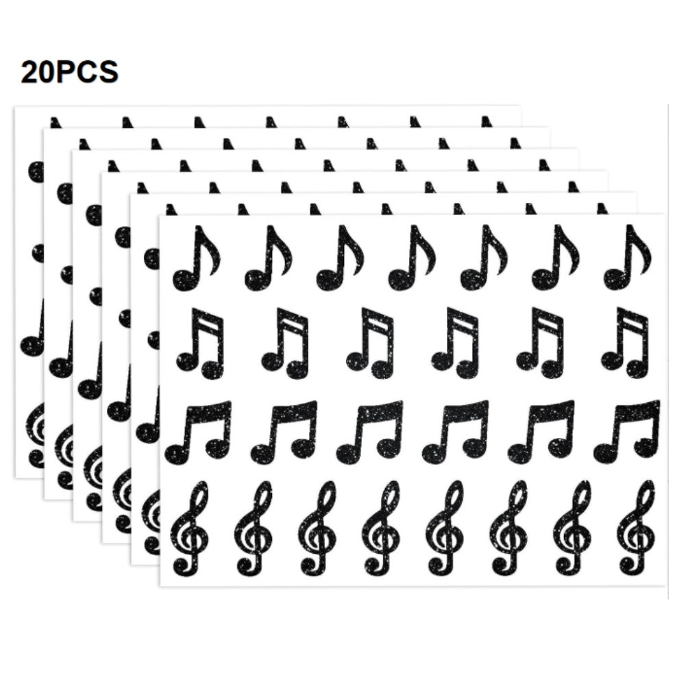 Transparent BOPP Music Stickers 20 Count Gold Black for Teacher Appreciation