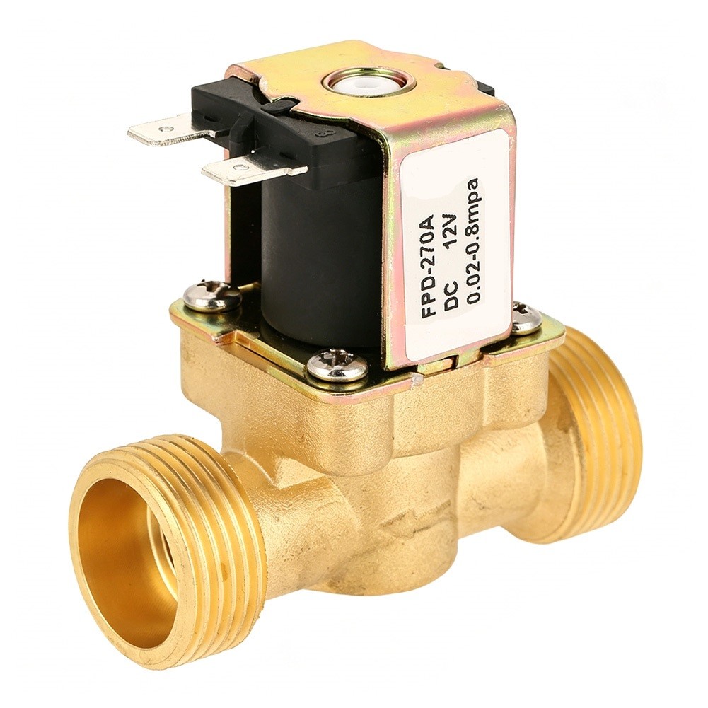 AC 220V Water Valve 3/4 inch Brass Electric Solenoid Valve Normally Closed Valve